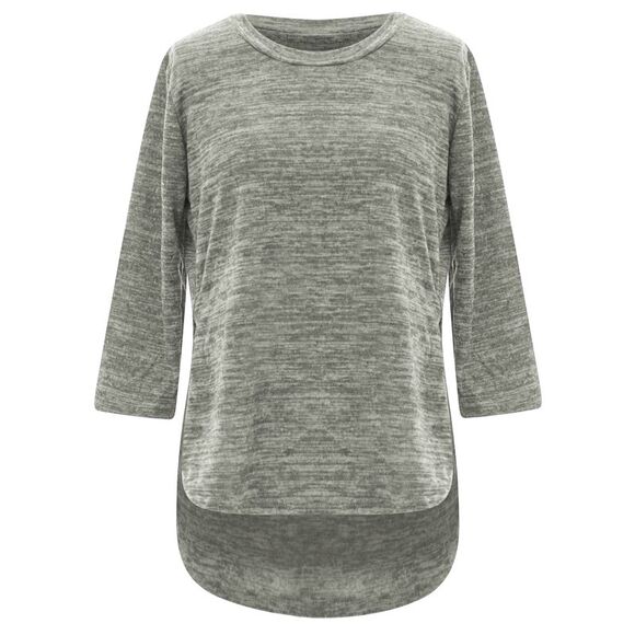 Gray Loose Fit Plus Size Hi-Lo Top - Picture 1 of 8